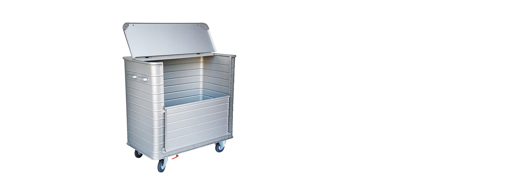 The CT4500CR dirty linen transport container made of anodized aluminium