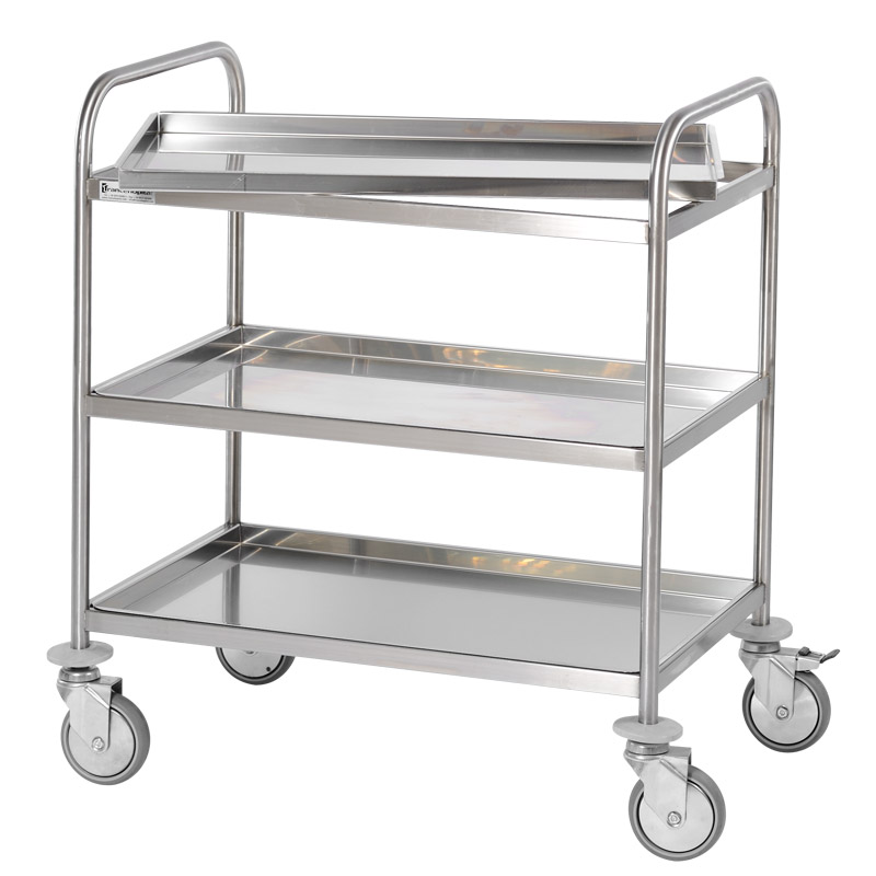 Service trolley in stainless steel