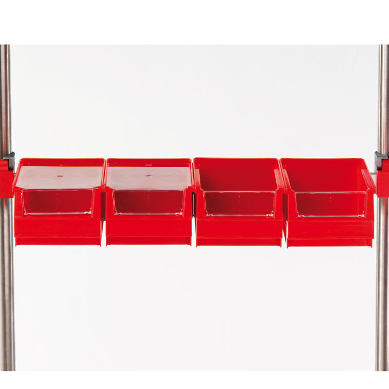 4 red drawers