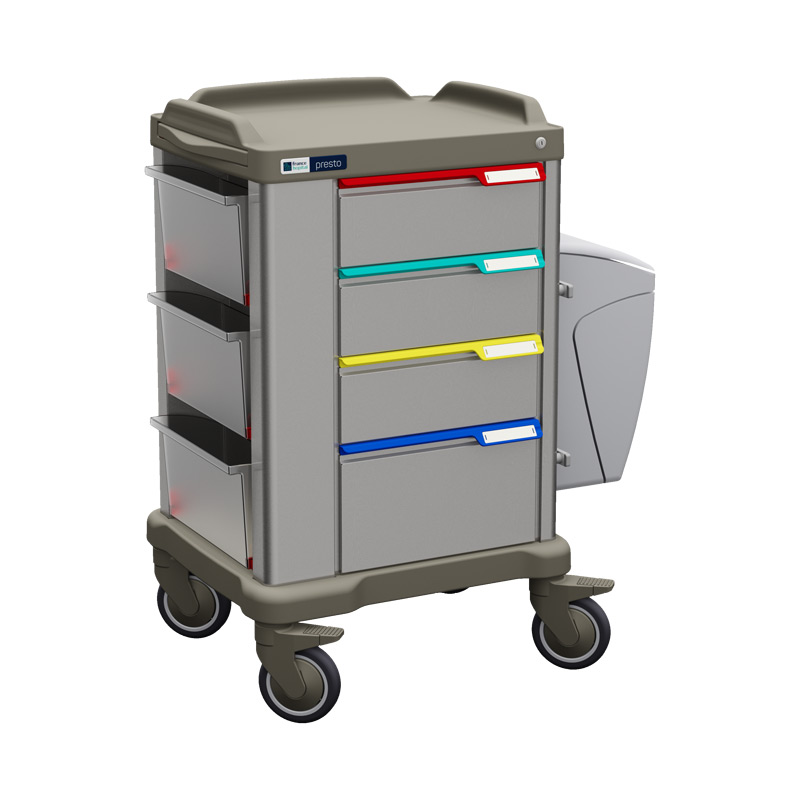 Presto medium therapy trolley entirely made in stainless steel