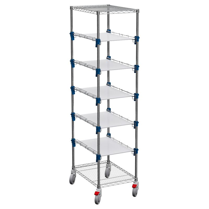 MOSYS-ISO an ISO 600x400 shelving on wheels, with VSC-RIP shelves