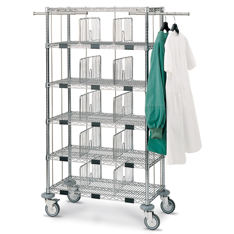 Mosys combined shelving with clothes hanger and clean linen shelves
