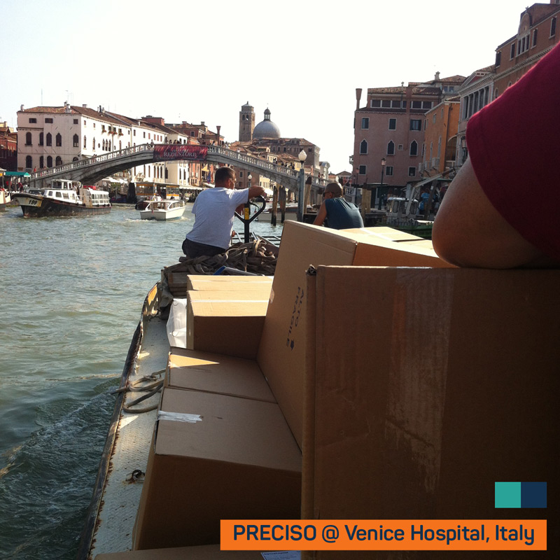 PRECISO trolleys delivered by boat to Venice Hospital