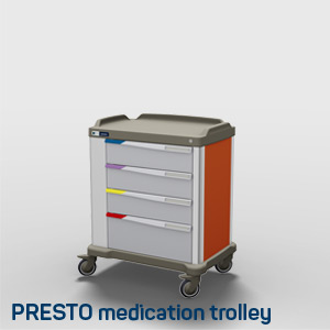 A Presto medication distribution trolley