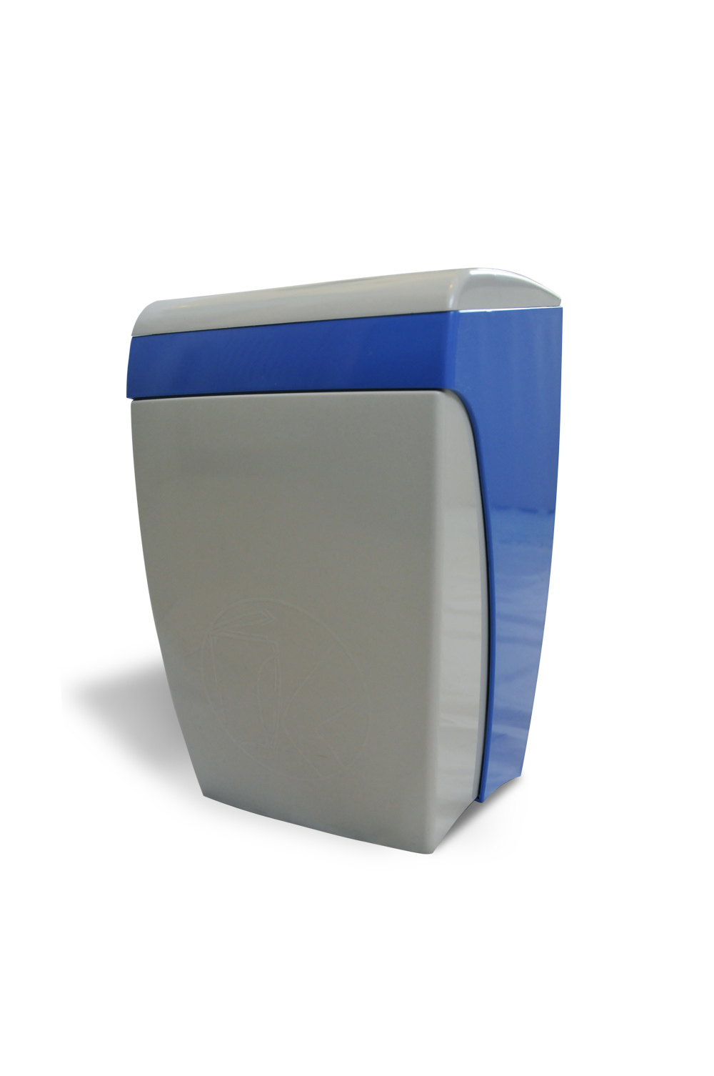 WALLY knee-operated dustbin in blue and grey