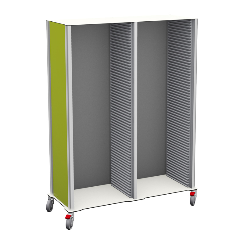 LOG double mobile storage cabinet ISO 600x400 compliant, 600 mm front