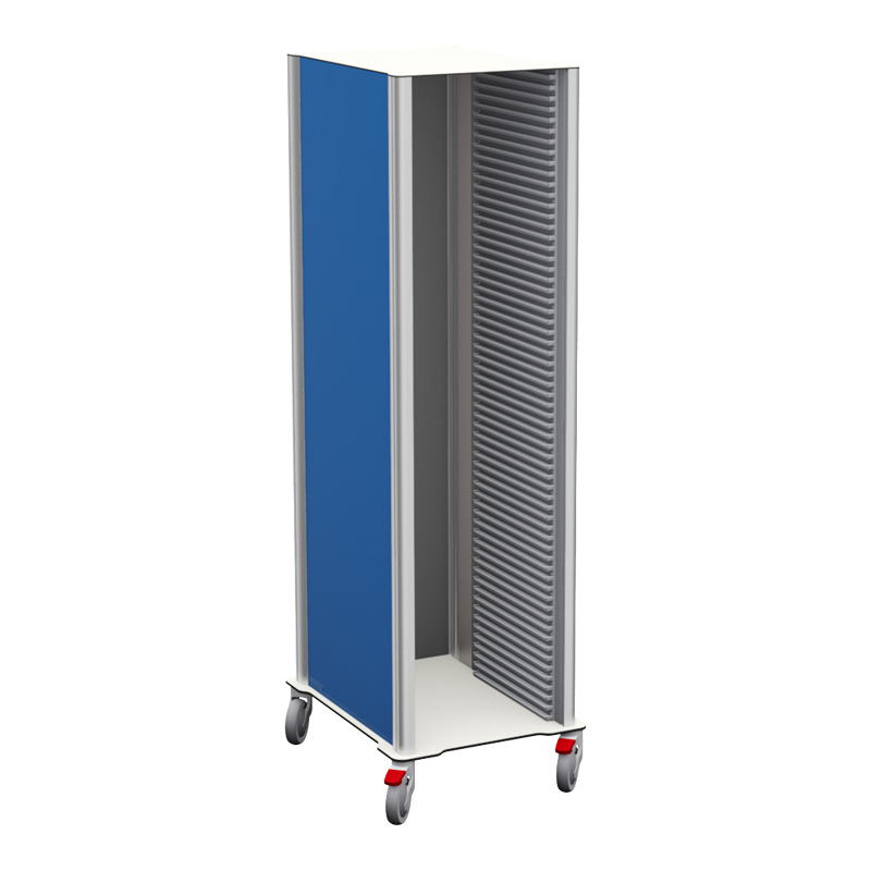 LOG single mobile storage cabinet ISO 600x400 compliant, 400 mm front, blue panels
