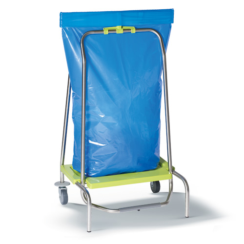 a WASTY waste bag holder with 2 wheels, for bags of up to 70L