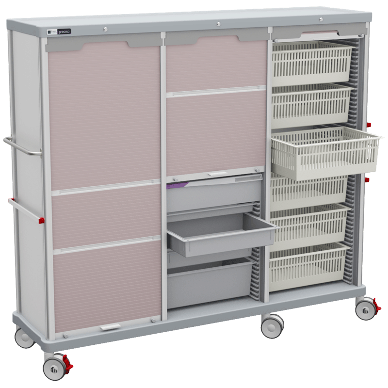PRECISO TRS logistics and tansport column with rolling shutters and several FH-Drawers and baskets