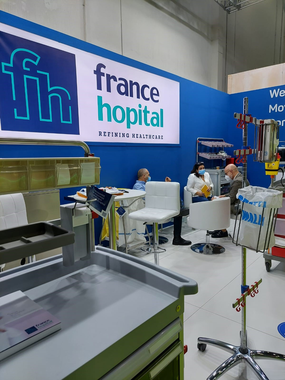 visitors have a chat at FH's stand at Arab Health 2022