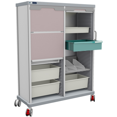 A PRECISO TRS 180-D double logistics column: a highlighted FH-Drawer is visible