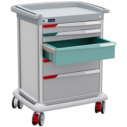 a PRECISO N° 9 ward trolley with a highlighted FH-Drawer