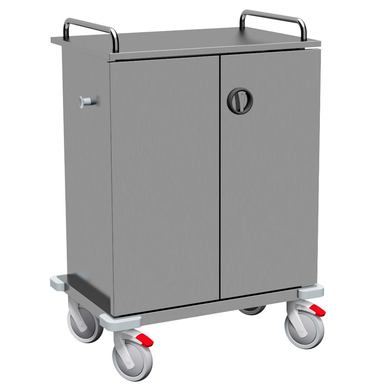 CT61 stainless steel trolley with closed doors