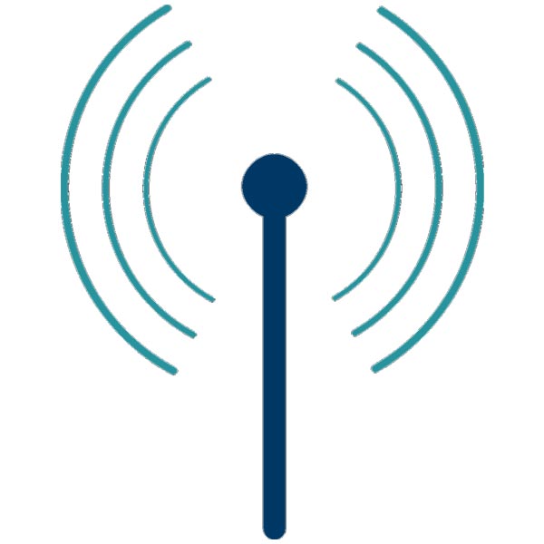 drawing of antenna and radio waves